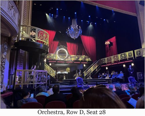 Orchestra, Row D, Seat 28